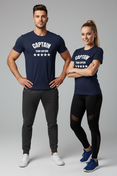 Captain Team Captain Graphic Tee — Casual White Short Sleeve Shirt