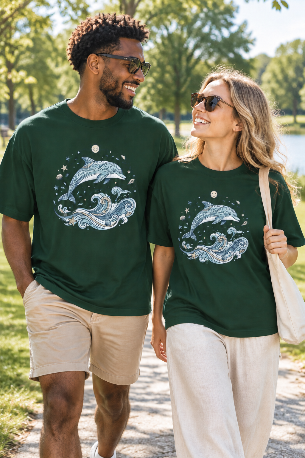 Dolphin Wave Tee — Nautical Ocean Art Graphic T-Shirt