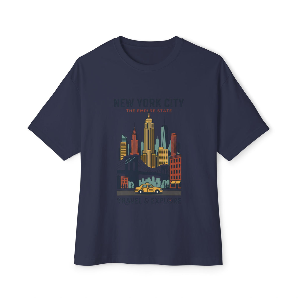 New York City Skyline Tee — "Travel & Explore" Vintage NYC Graphic Shirt