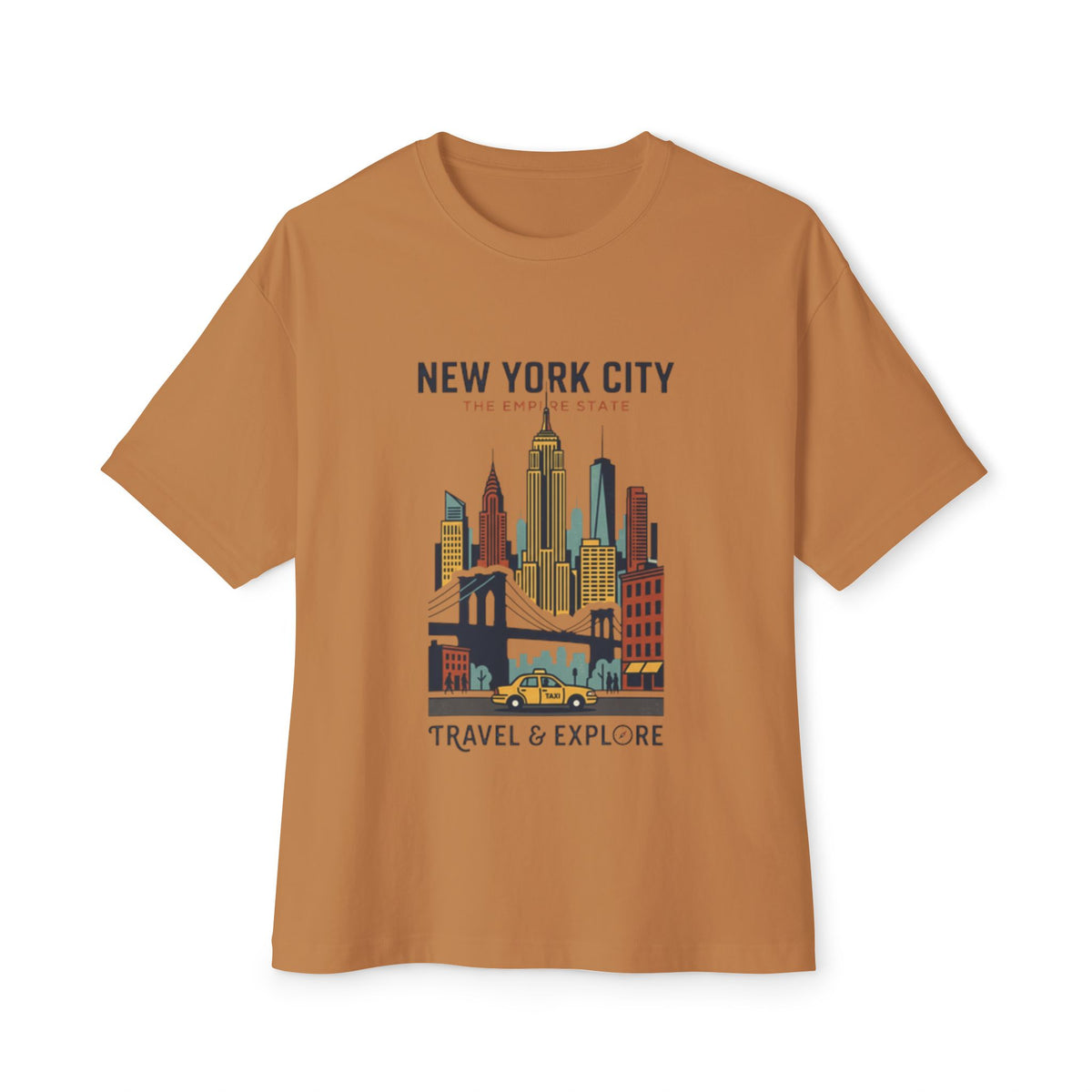 New York City Skyline Tee — "Travel & Explore" Vintage NYC Graphic Shirt