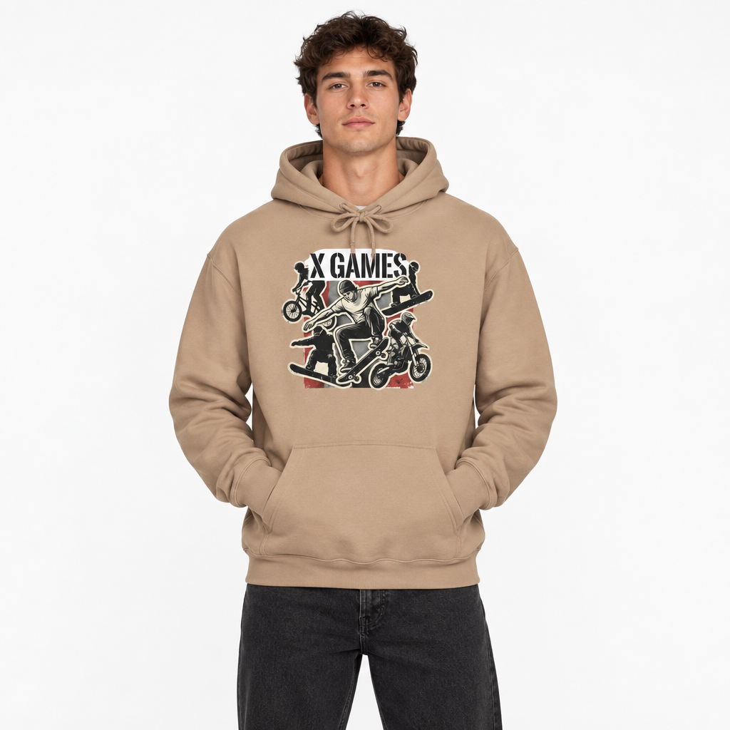 X Games Skate & BMX Hoodie — Retro Extreme Sports Pullover