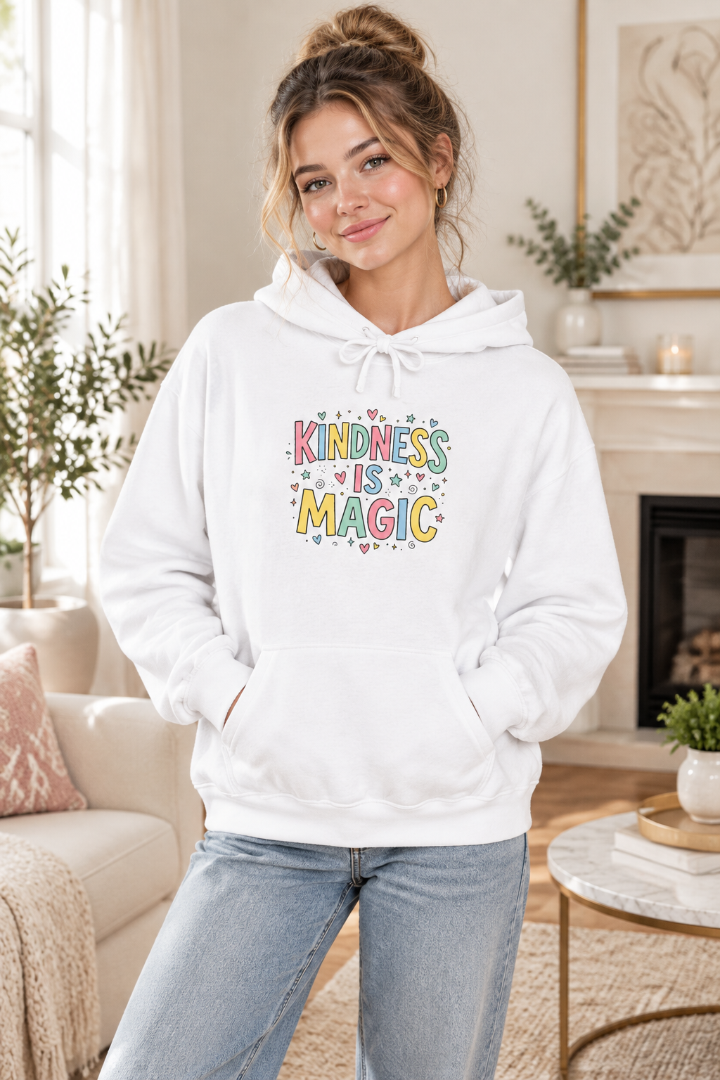 Kindness Is Magic Hoodie — Whimsical Positive Message Pullover