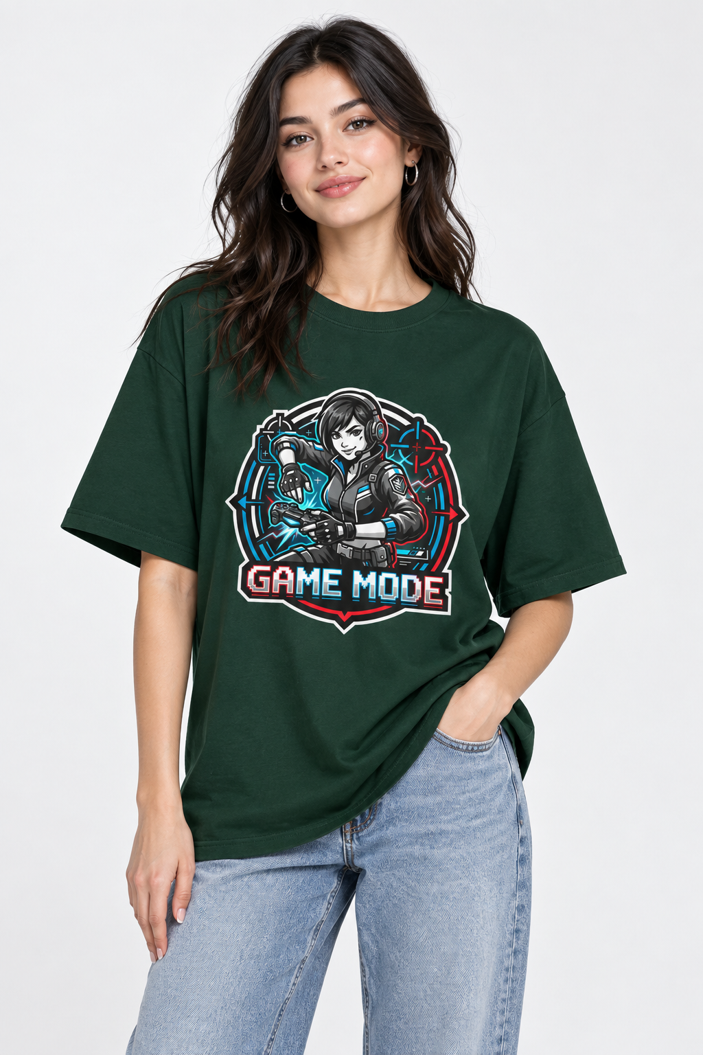 Game Mode Tee — Gamer Graphic Oversized T‑Shirt