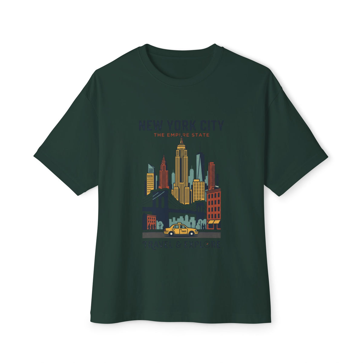New York City Skyline Tee — "Travel & Explore" Vintage NYC Graphic Shirt