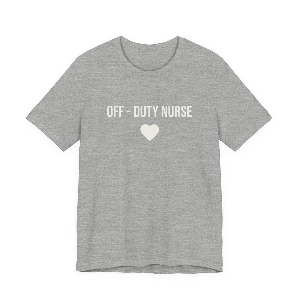 Off-Duty Nurse T-Shirt – Heart Graphic Relaxed Tee