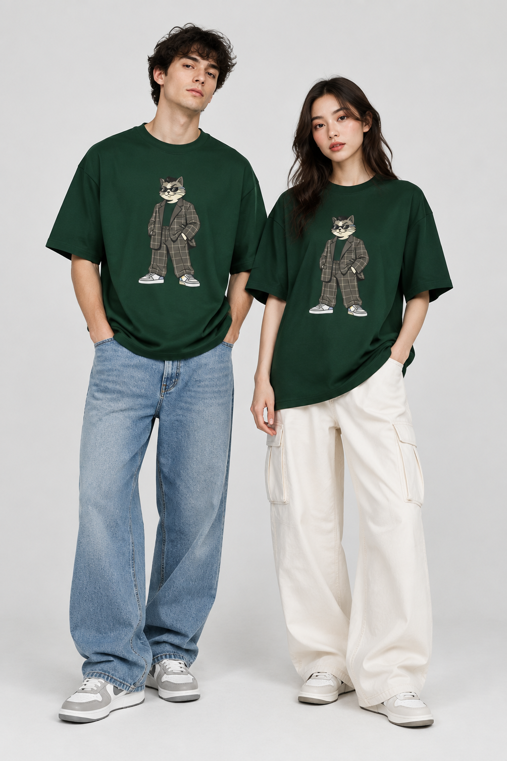 Cat in Plaid Suit Tee — Cool Retro Cat Graphic T-Shirt