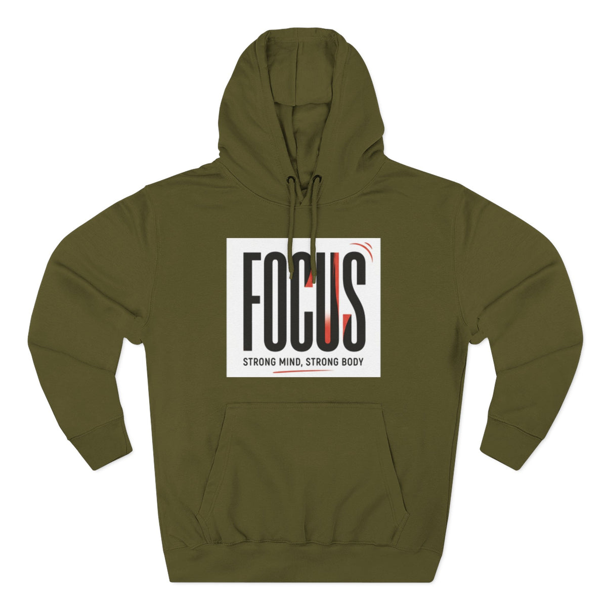 Focus Hoodie — "FOCUS: Strong Mind, Strong Body" Motivational Pullover