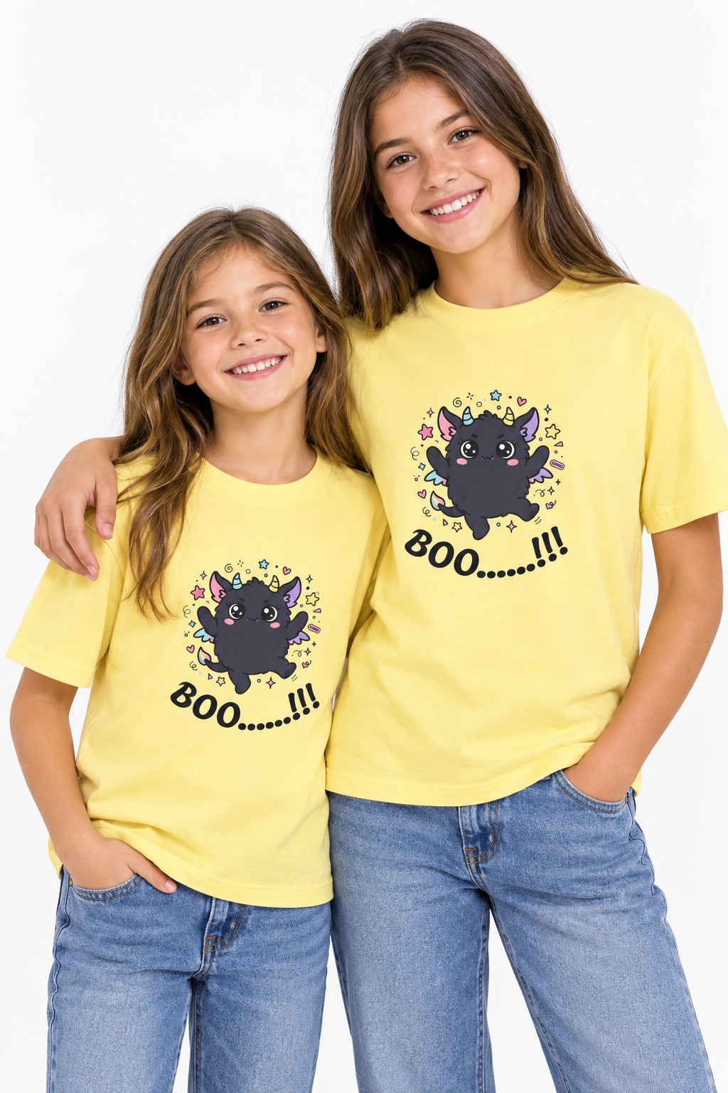 Kids' Magical Black Cat Tee — Cute Kawaii Kitty with Stars & Sparkles