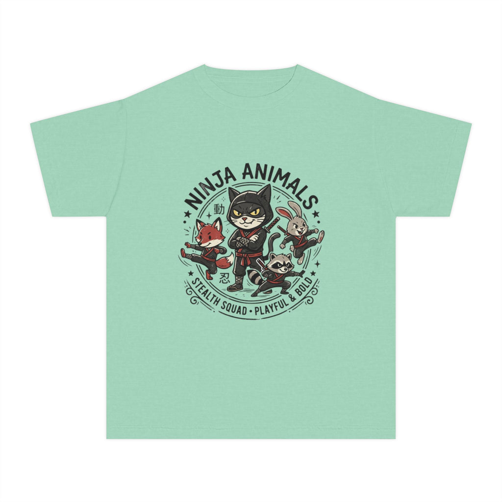 Ninja Animals Youth Tee — Playful Stealth Squad Kids T-Shirt