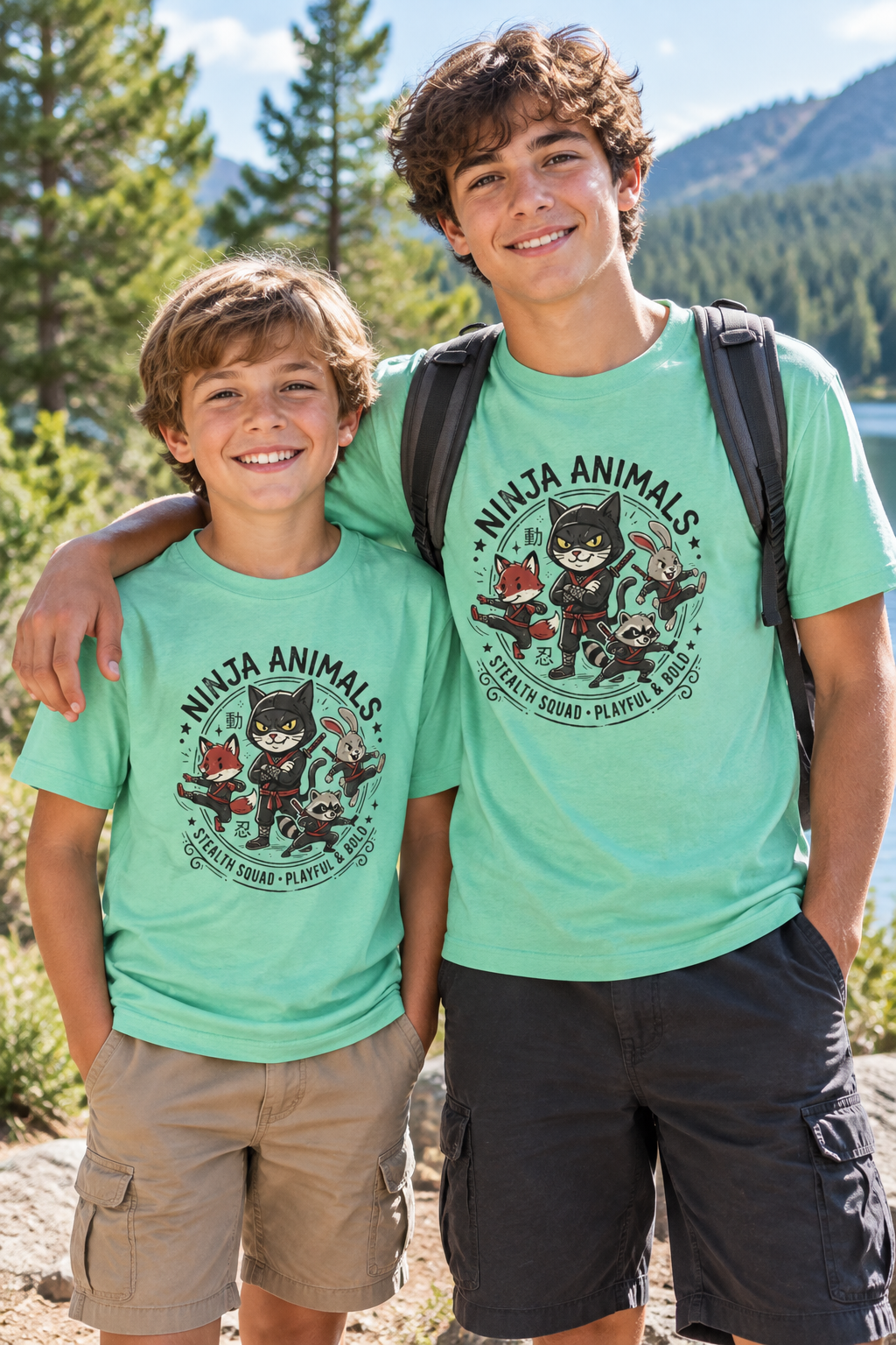 Ninja Animals Youth Tee — Playful Stealth Squad Kids T-Shirt