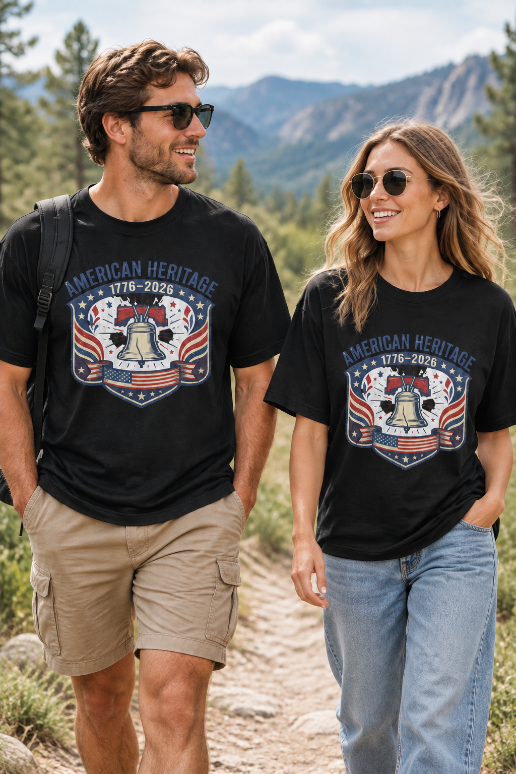 T-Shirt — "American Heritage 1776–2026" Liberty Bell Patriotic Tee