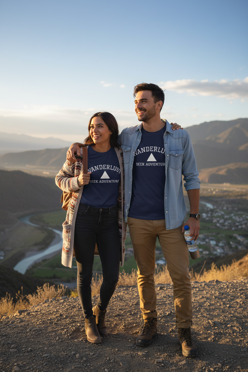 Wanderlust Adventure Tee — Minimal Triangle Travel T‑Shirt