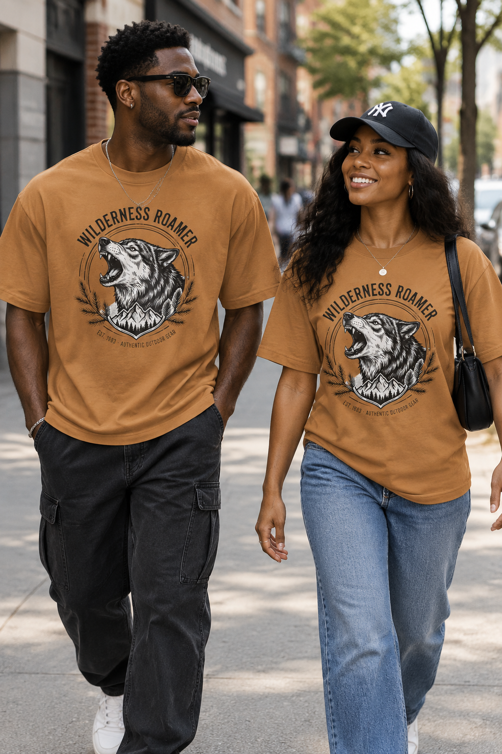 T-Shirt — 'Wilderness Roamer' Wolf Graphic Tee | Outdoor Adventure Shirt