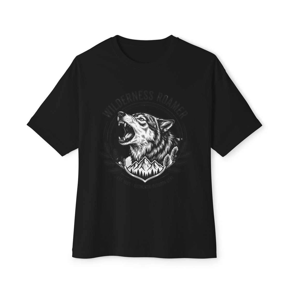 T-Shirt — 'Wilderness Roamer' Wolf Graphic Tee | Outdoor Adventure Shirt