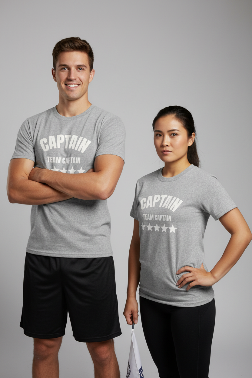 Captain Team Captain Graphic Tee — Casual White Short Sleeve Shirt