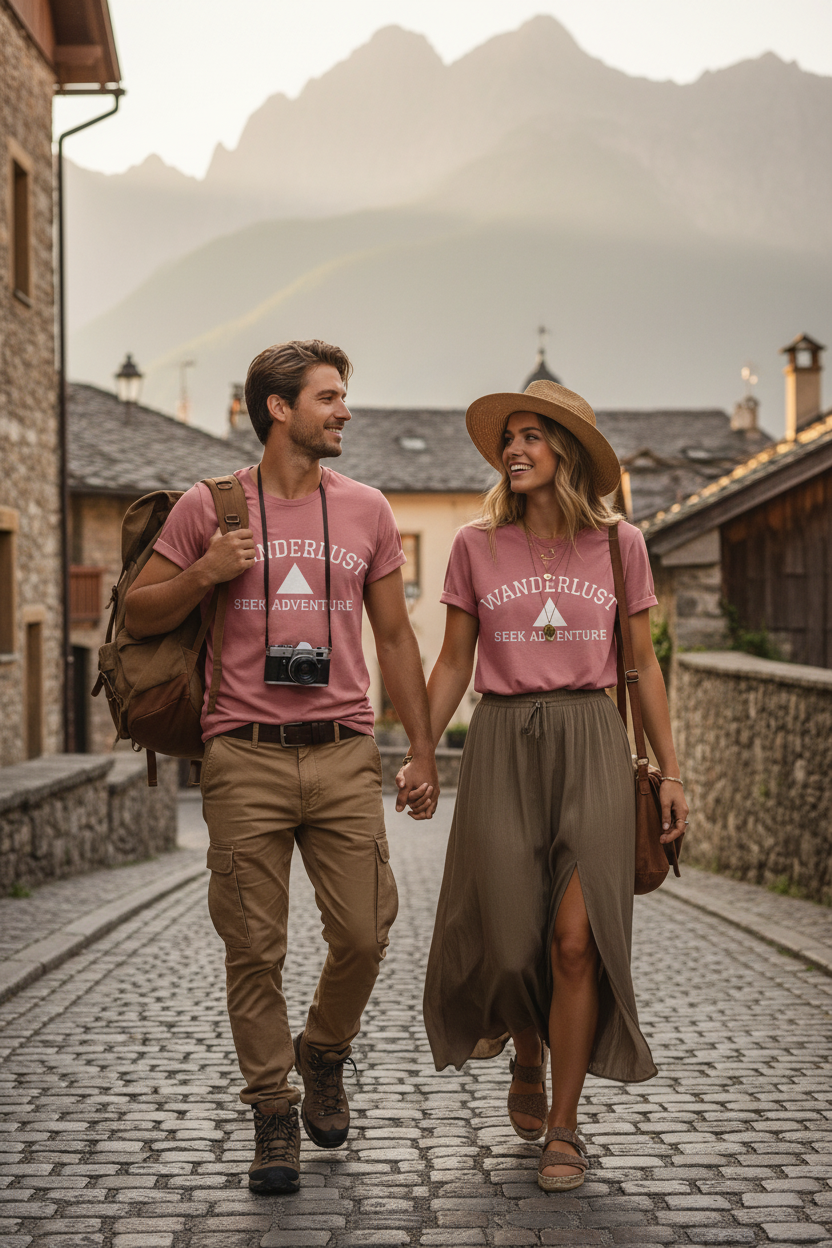 Wanderlust Adventure Tee — Minimal Triangle Travel T‑Shirt