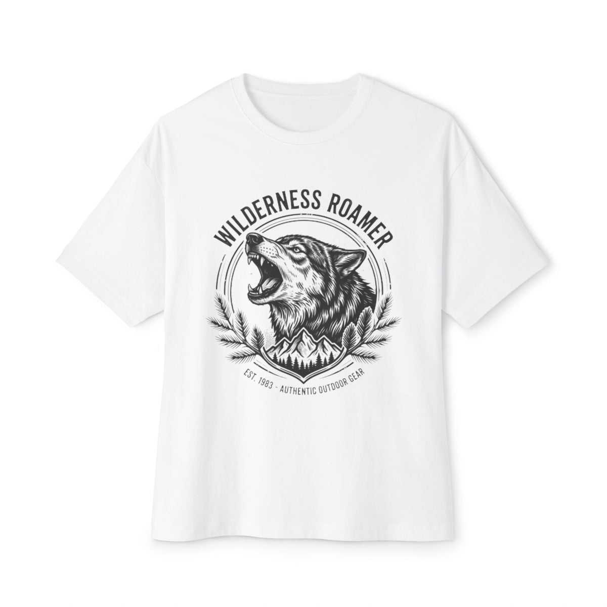 T-Shirt — 'Wilderness Roamer' Wolf Graphic Tee | Outdoor Adventure Shirt