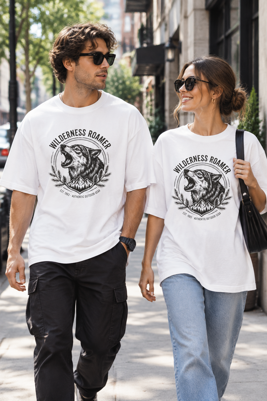 T-Shirt — 'Wilderness Roamer' Wolf Graphic Tee | Outdoor Adventure Shirt