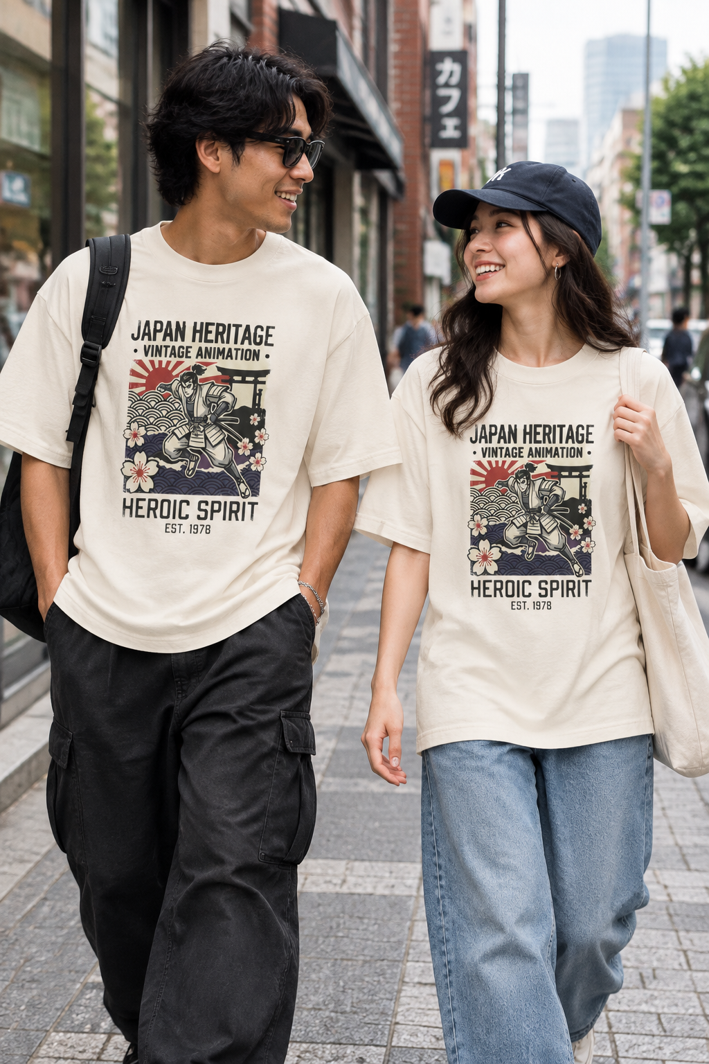 Japan Heritage Vintage Animation Tee — "Heroic Spirit" Graphic Shirt