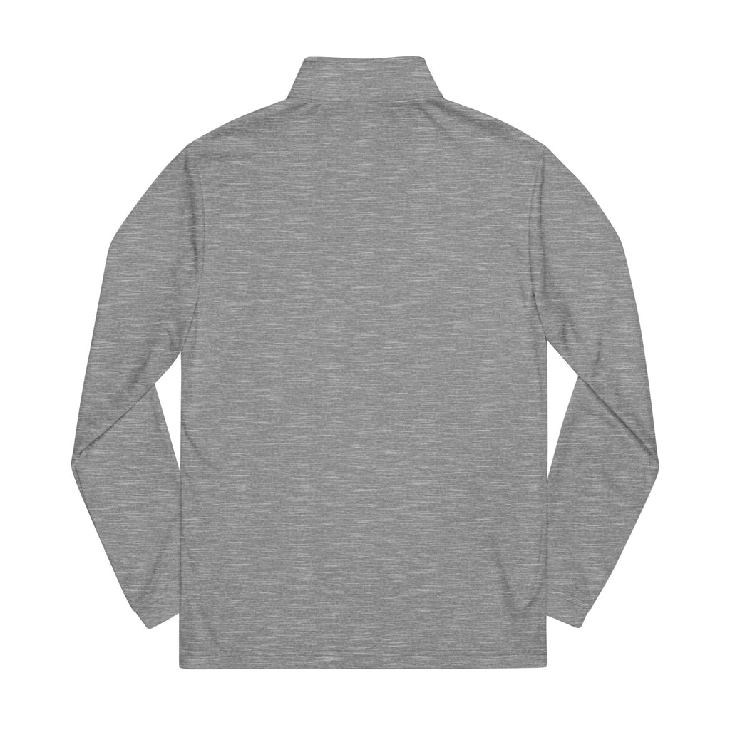 Embroidered Quarter-Zip Pullover — "Consistency Brings Changes"