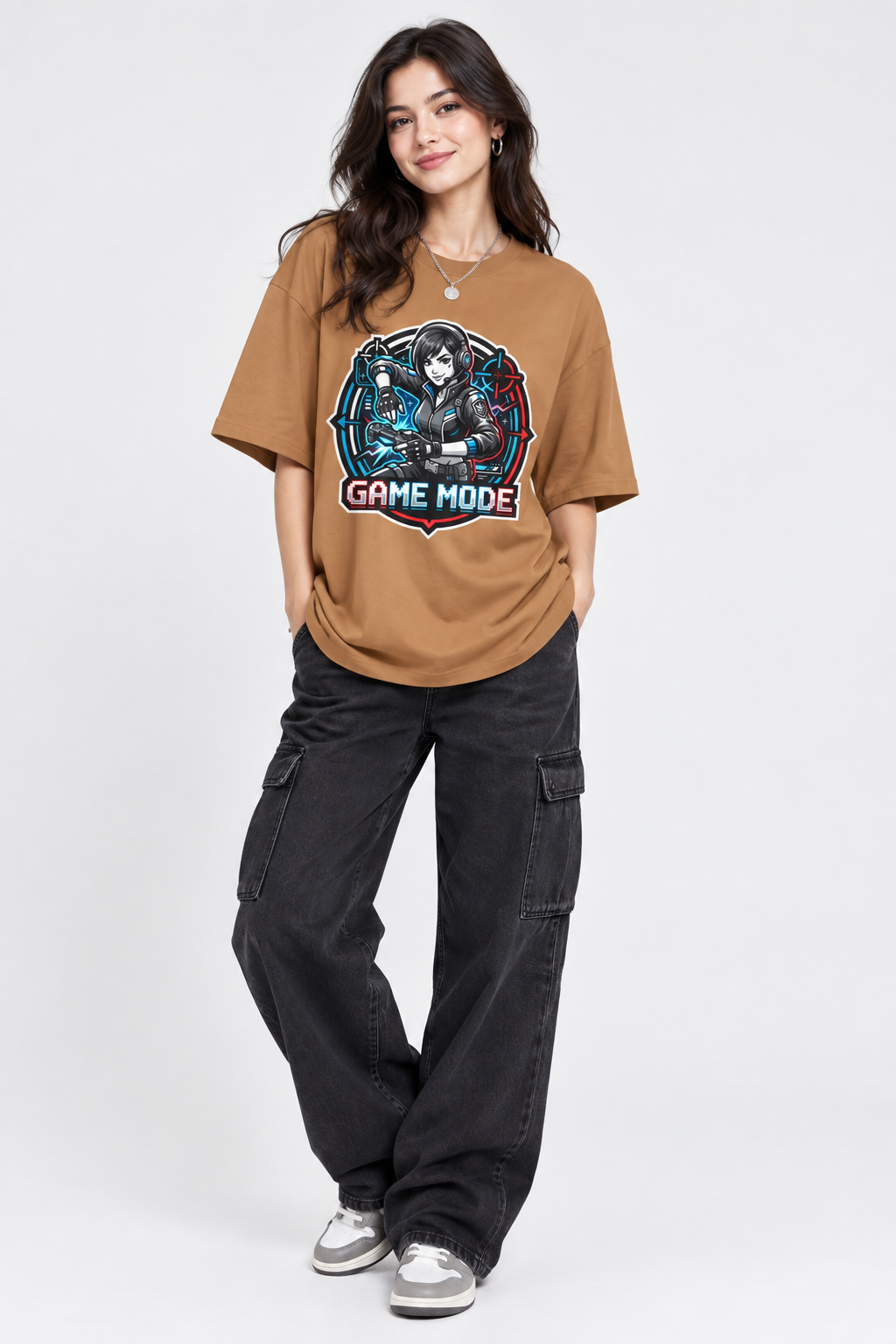 Game Mode Tee — Gamer Graphic Oversized T‑Shirt