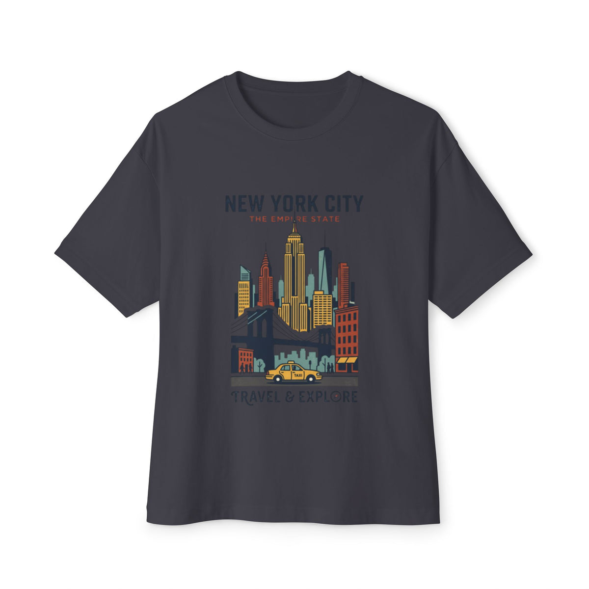 New York City Skyline Tee — "Travel & Explore" Vintage NYC Graphic Shirt