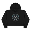 Tribal Glow Crop Hoodie — Silver Blue Tribal Emblem
