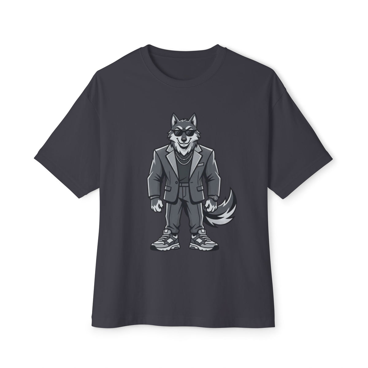 Wolf in Suit Tee — Cool Canine Graphic Oversized T-Shirt