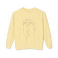 Minimal Line Art Profile Crewneck Sweatshirt — Elegant One-Line Face Design