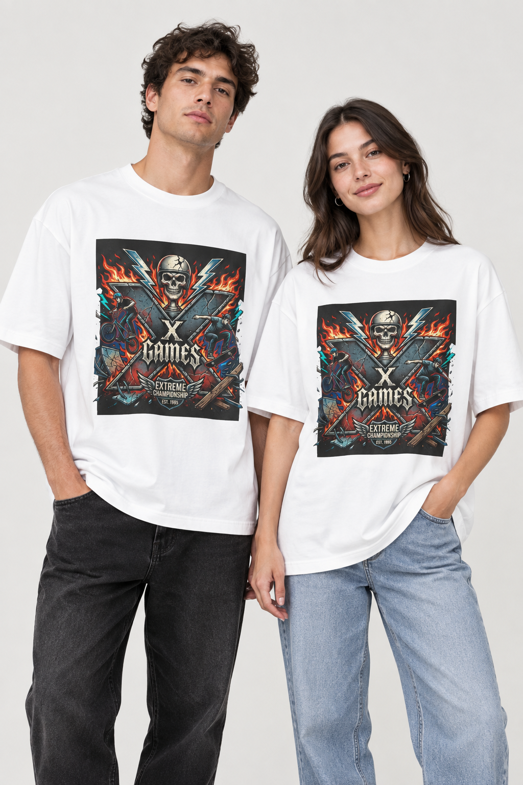 X Games Skull Graphic Tee — Extreme Championship Retro Skate Punk Shirt
