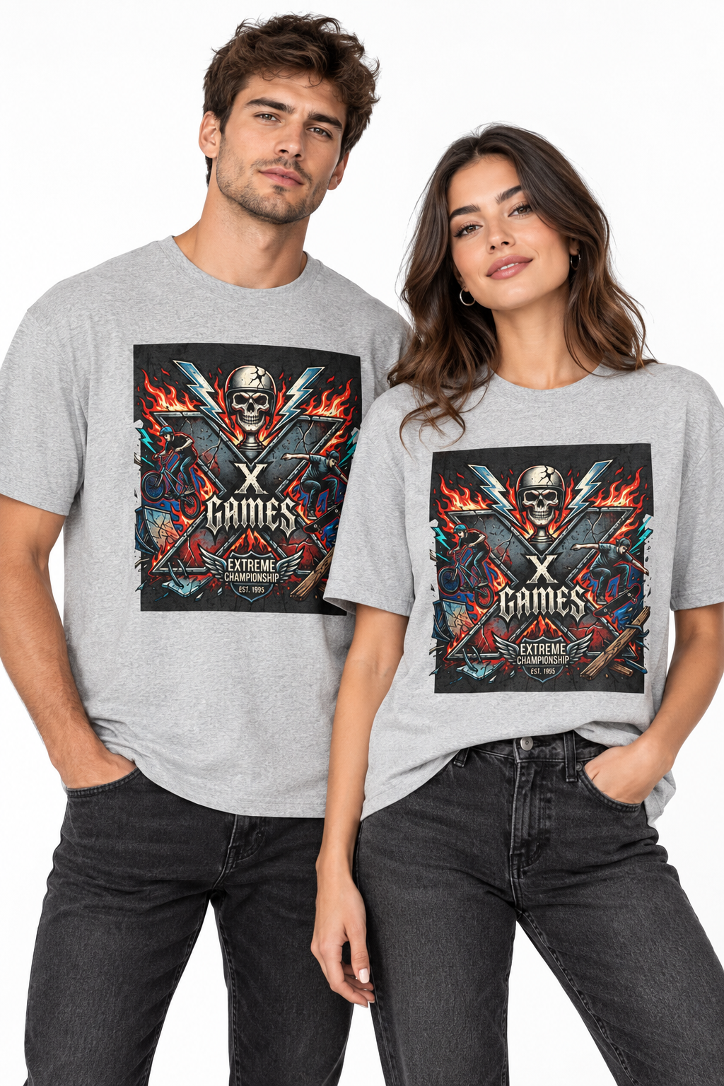 X Games Skull Graphic Tee — Extreme Championship Retro Skate Punk Shirt