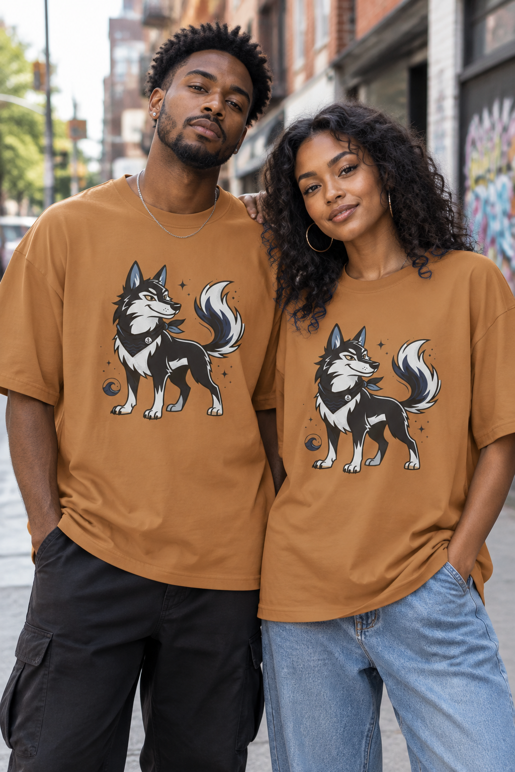 Husky Wolf Graphic Tee — Cute Arctic Dog Illustration T-Shirt