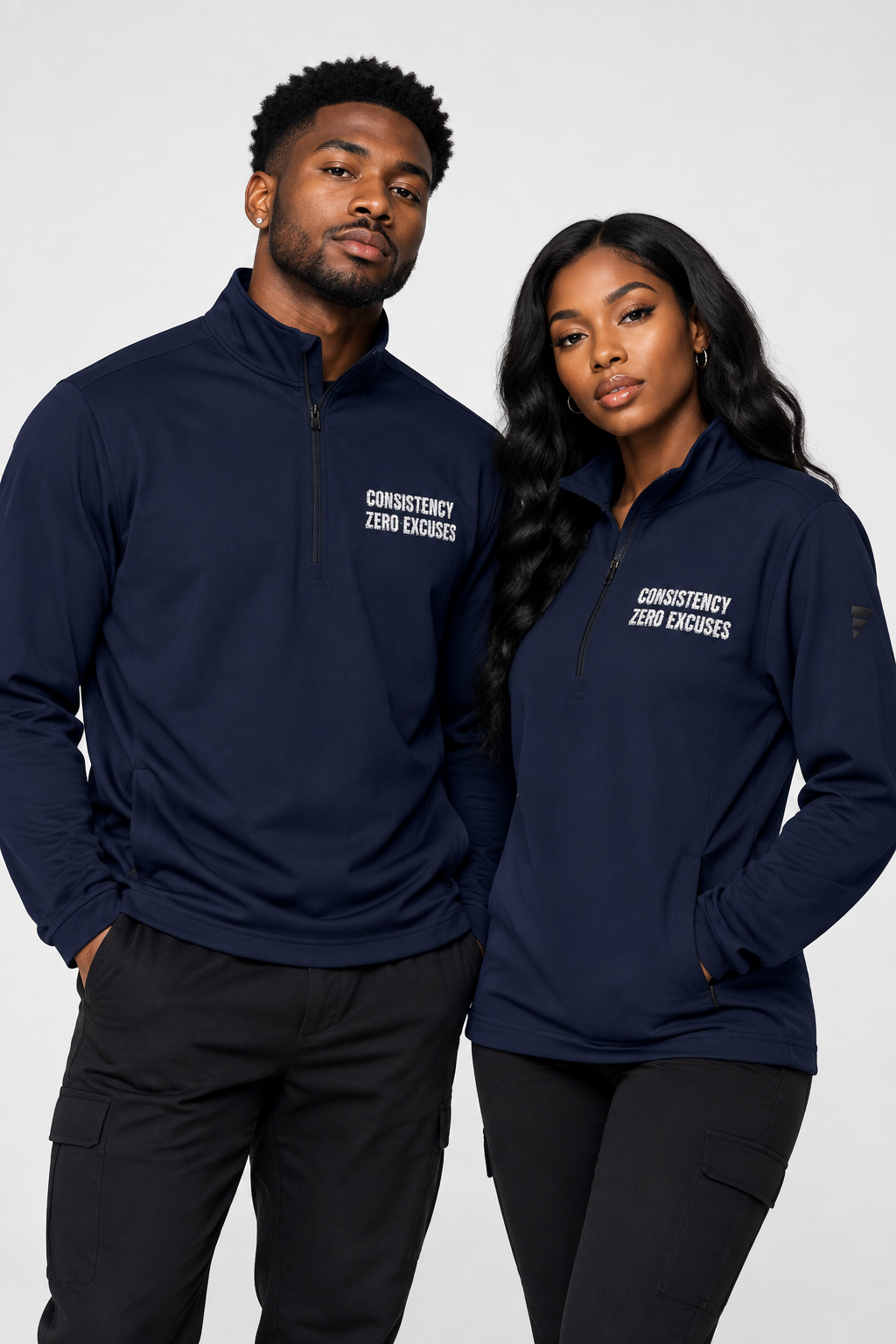 Embroidered Quarter-Zip Pullover — Small Chest Logo