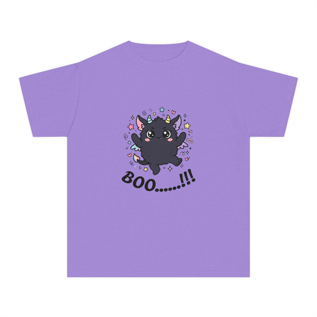 Kids' Magical Black Cat Tee — Cute Kawaii Kitty with Stars & Sparkles