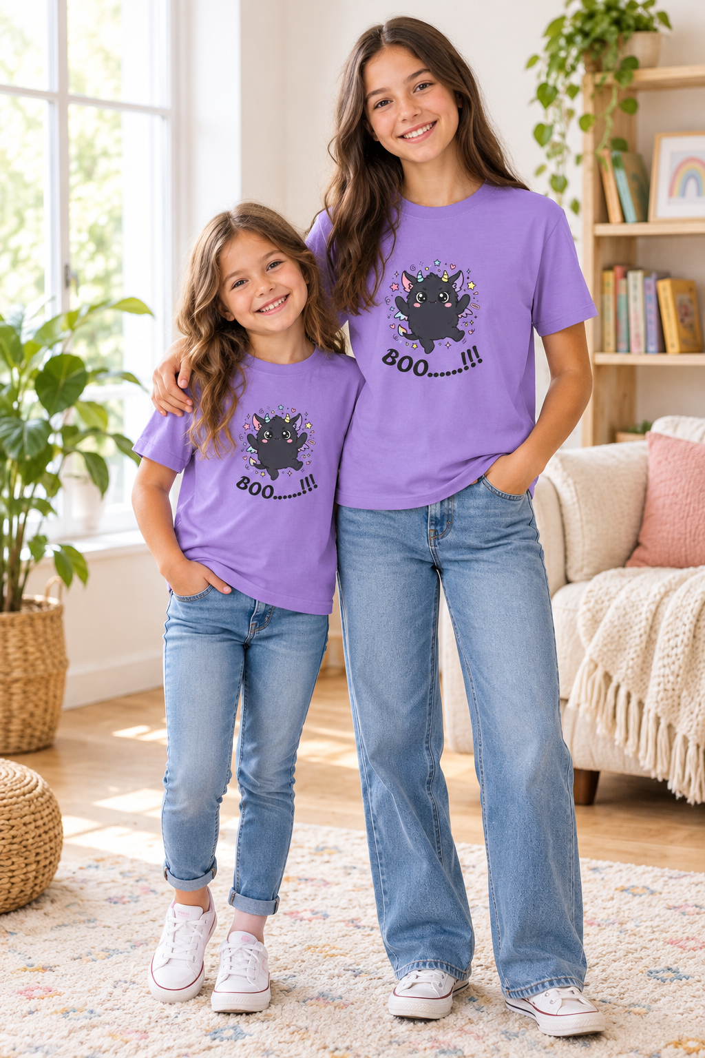 Kids' Magical Black Cat Tee — Cute Kawaii Kitty with Stars & Sparkles