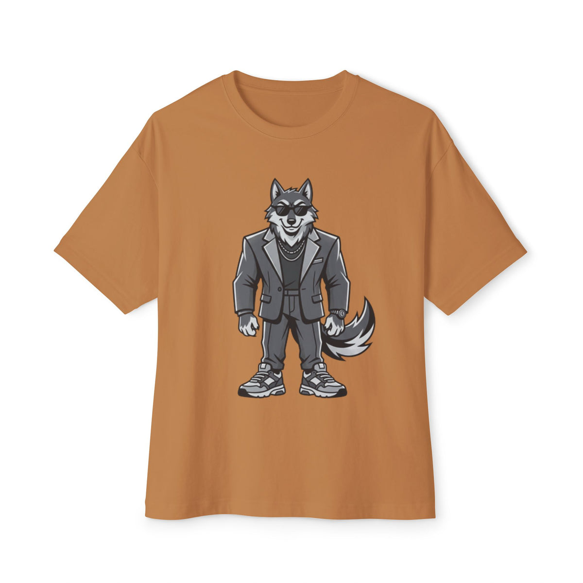 Wolf in Suit Tee — Cool Canine Graphic Oversized T-Shirt