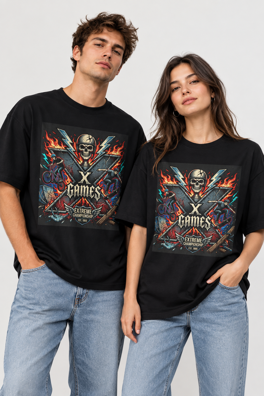 X Games Skull Graphic Tee — Extreme Championship Retro Skate Punk Shirt