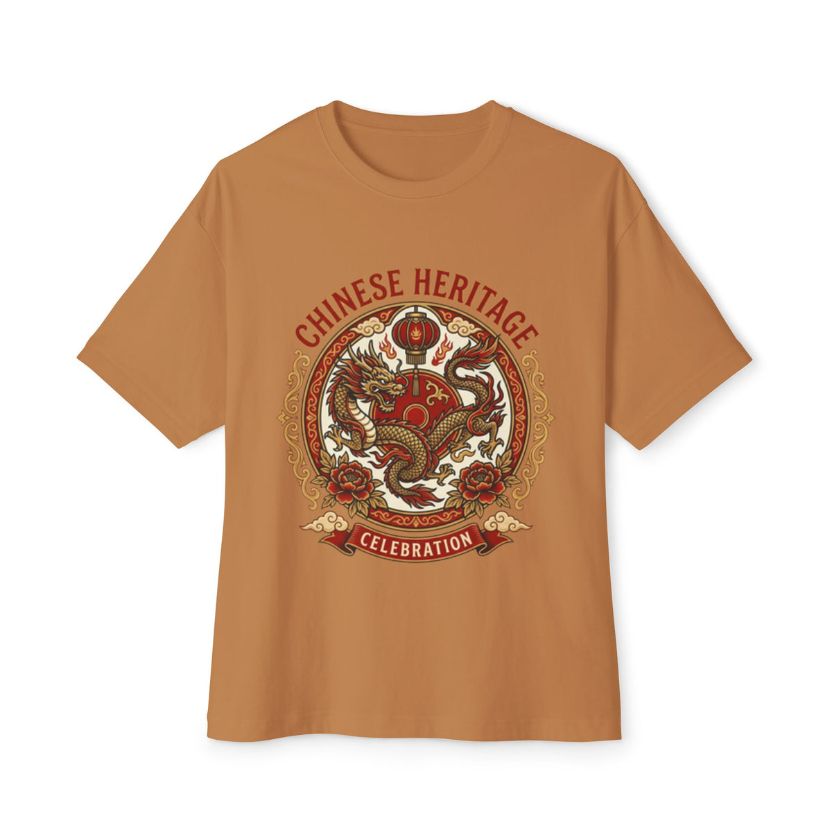 Chinese Heritage Celebration Tee — Dragon Emblem Oversized T‑Shirt