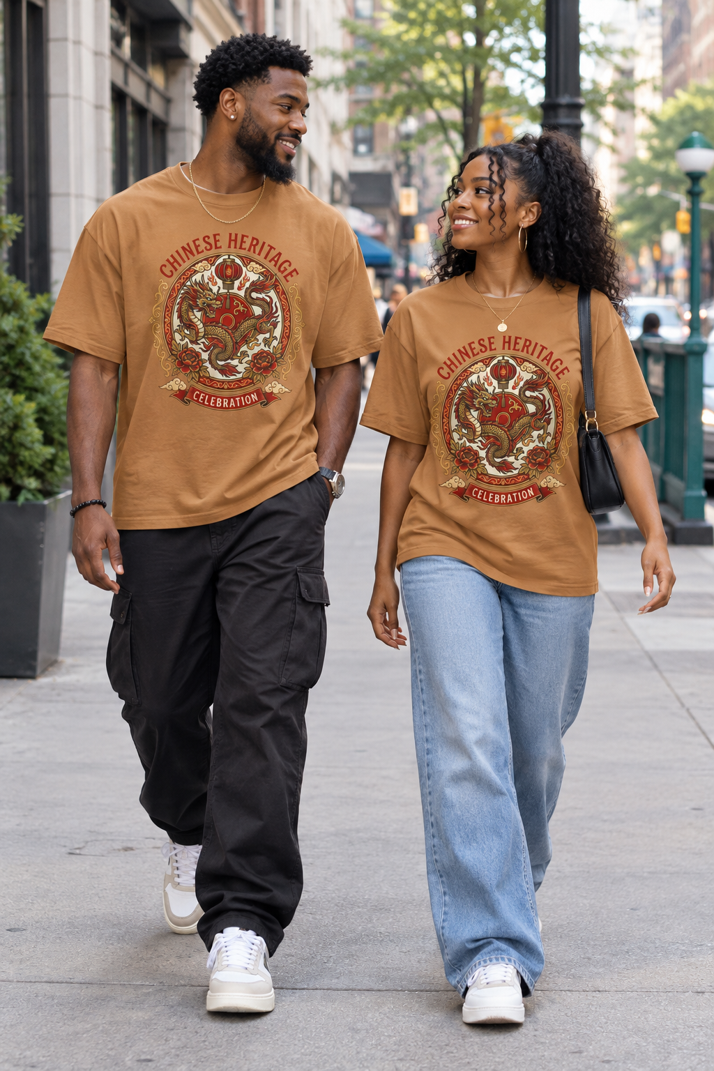 Chinese Heritage Celebration Tee — Dragon Emblem Oversized T‑Shirt