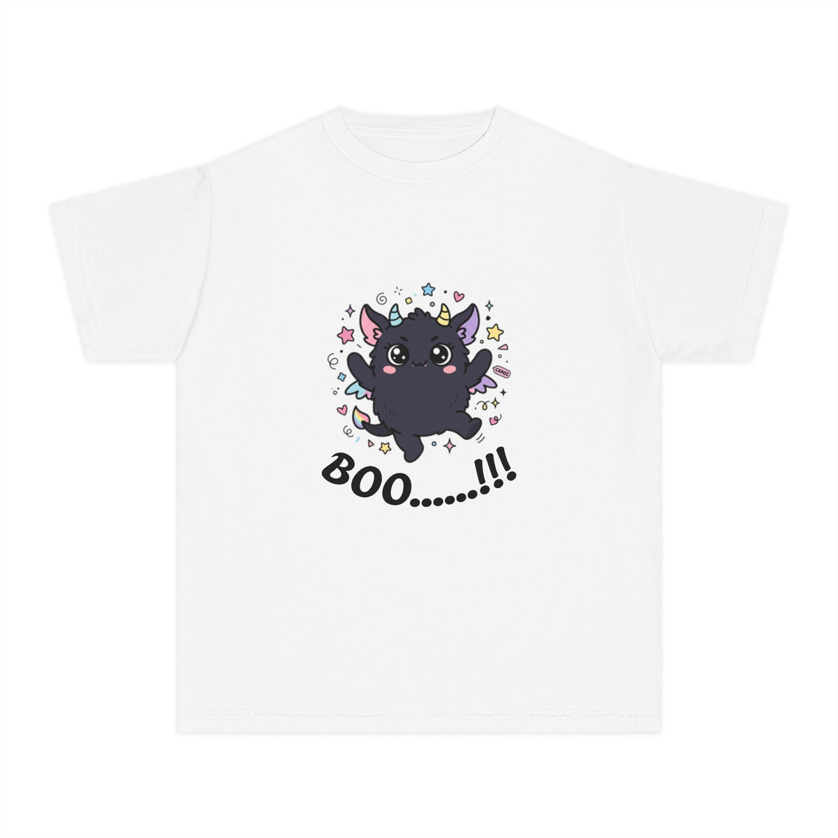 Kids' Magical Black Cat Tee — Cute Kawaii Kitty with Stars & Sparkles