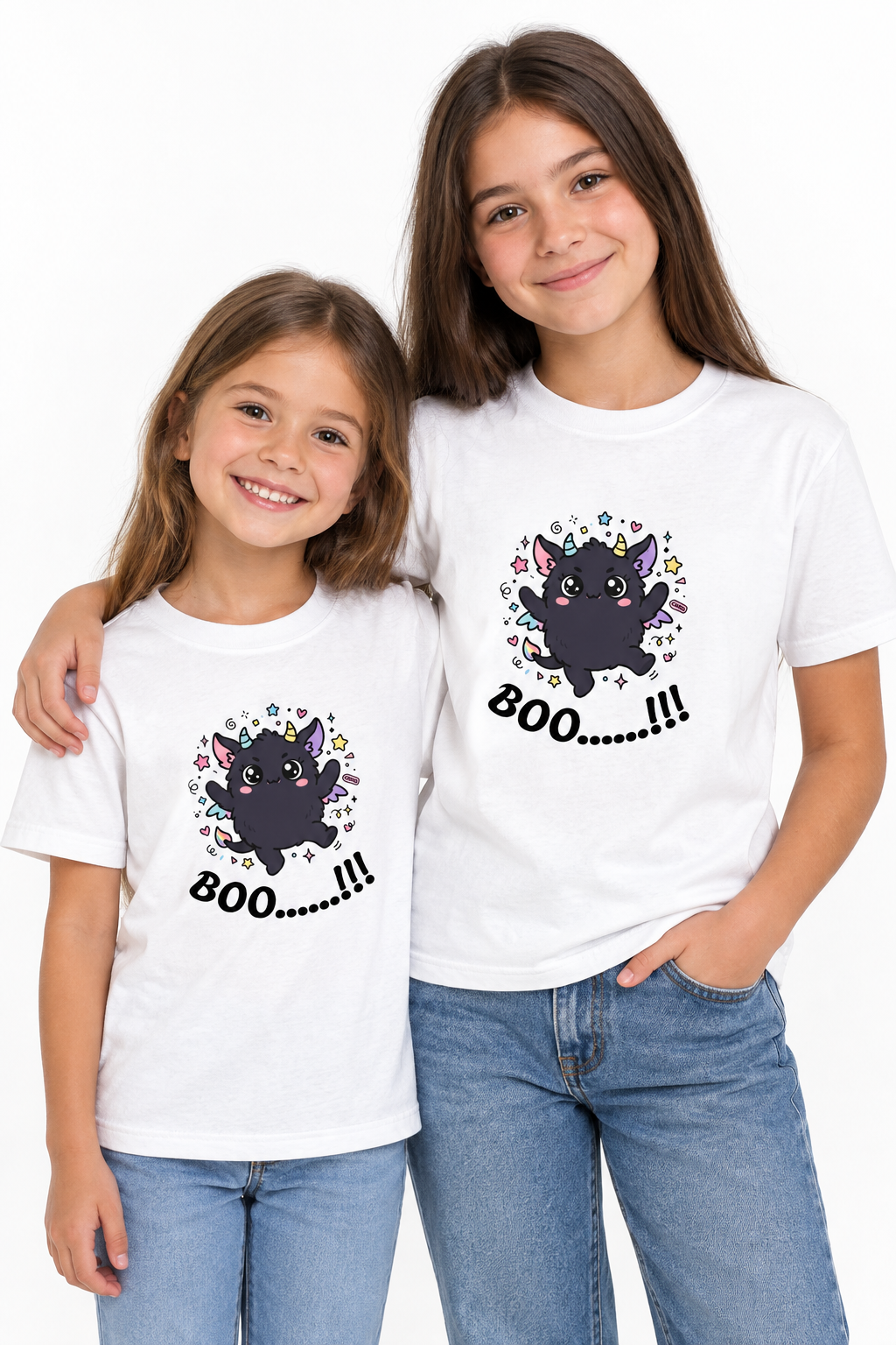 Kids' Magical Black Cat Tee — Cute Kawaii Kitty with Stars & Sparkles
