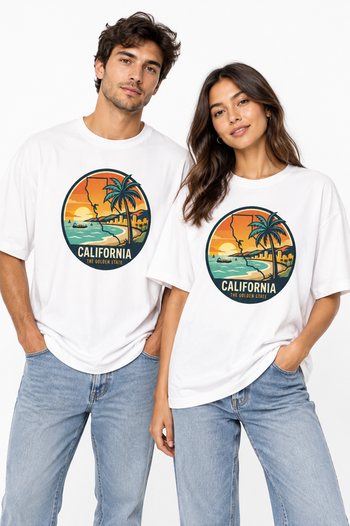 California Sunset Tee — The Golden State Palm Beach Graphic T-Shirt
