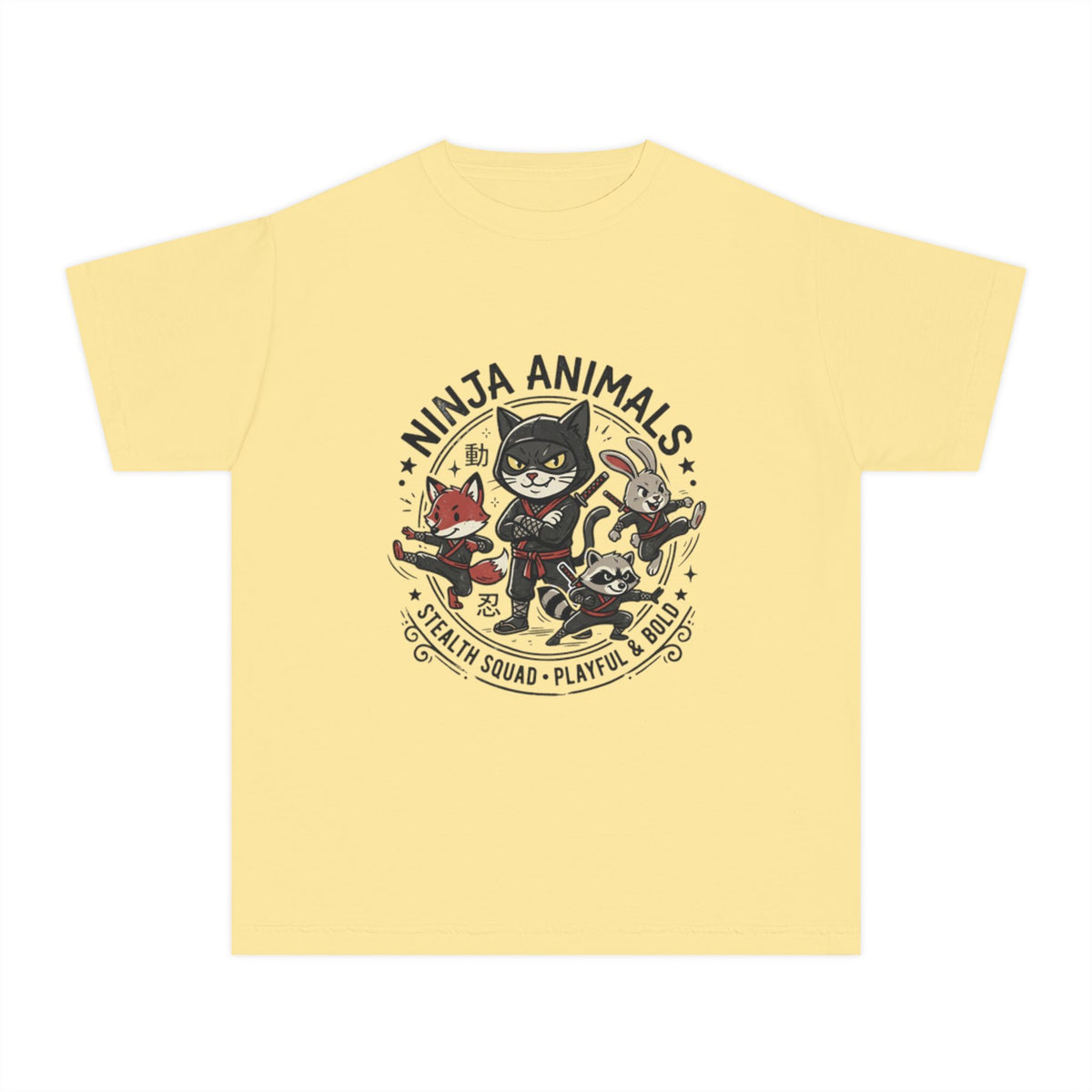 Ninja Animals Youth Tee — Playful Stealth Squad Kids T-Shirt