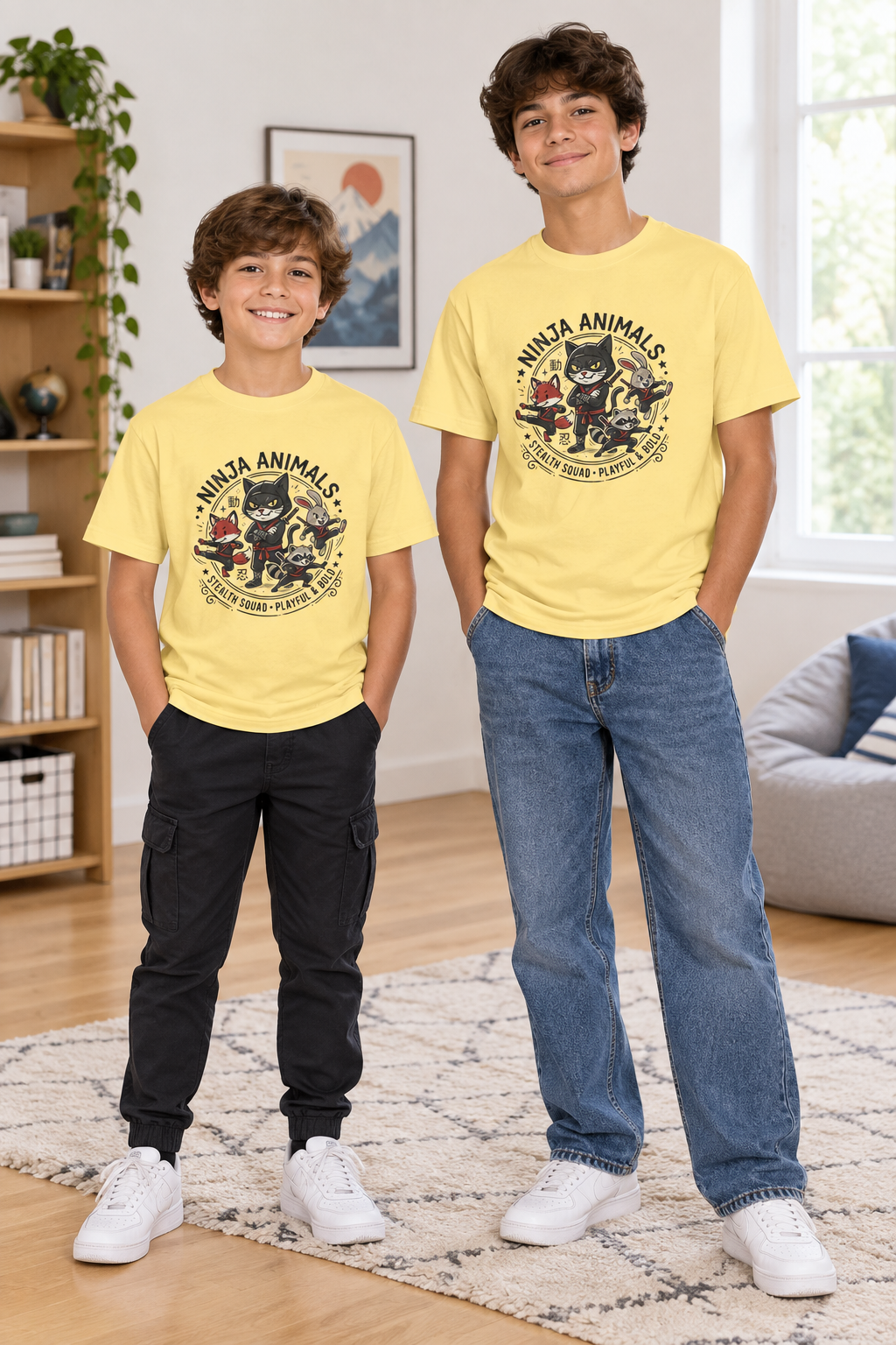 Ninja Animals Youth Tee — Playful Stealth Squad Kids T-Shirt