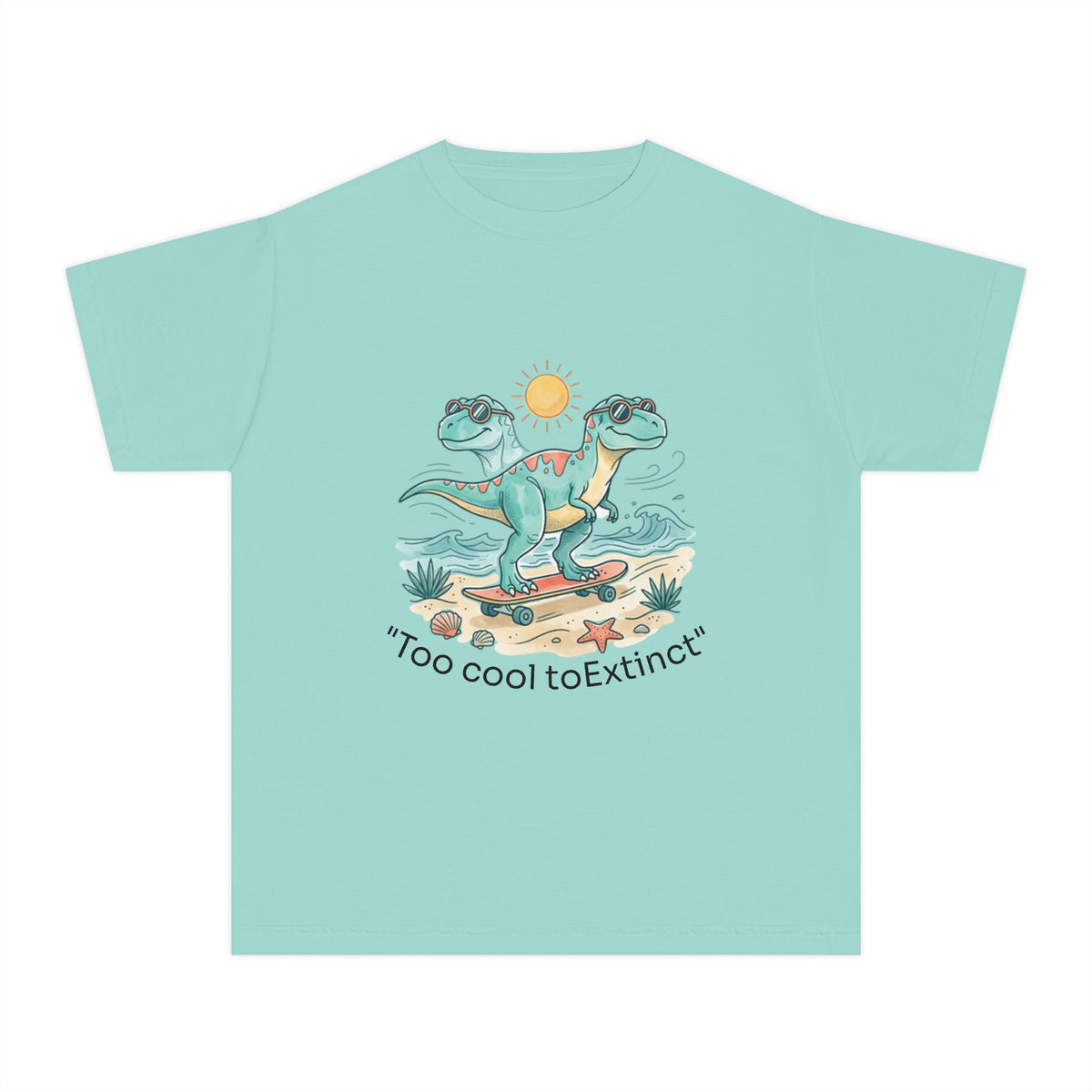 Youth Tee – "Too Cool to Extinct" Dino Graphic