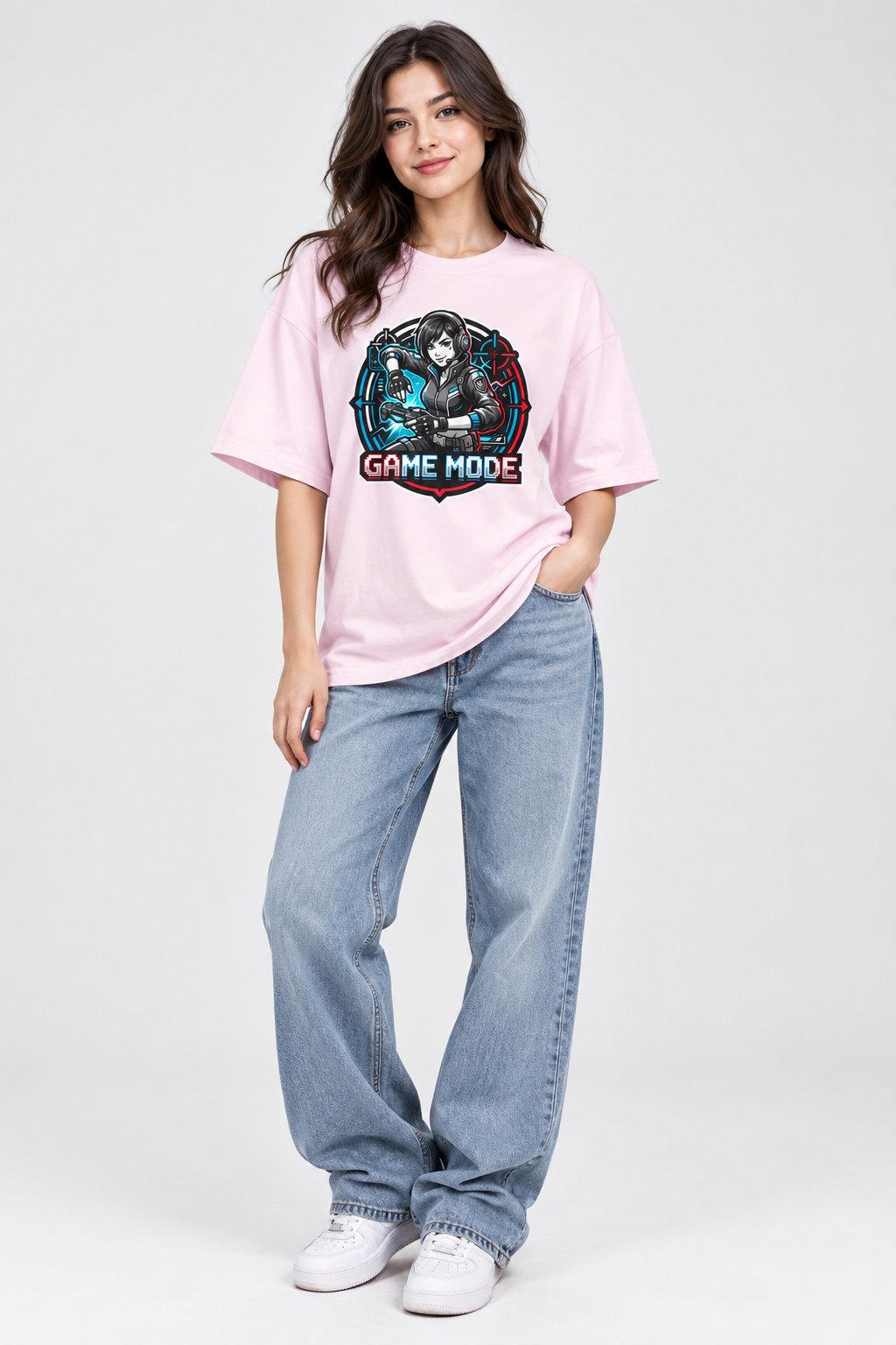 Game Mode Tee — Gamer Graphic Oversized T‑Shirt