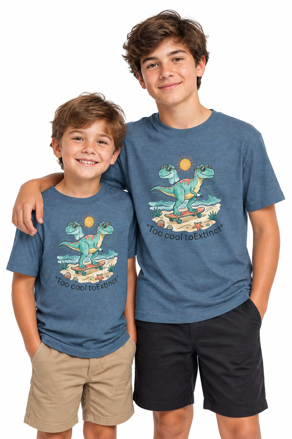 Youth Tee – "Too Cool to Extinct" Dino Graphic