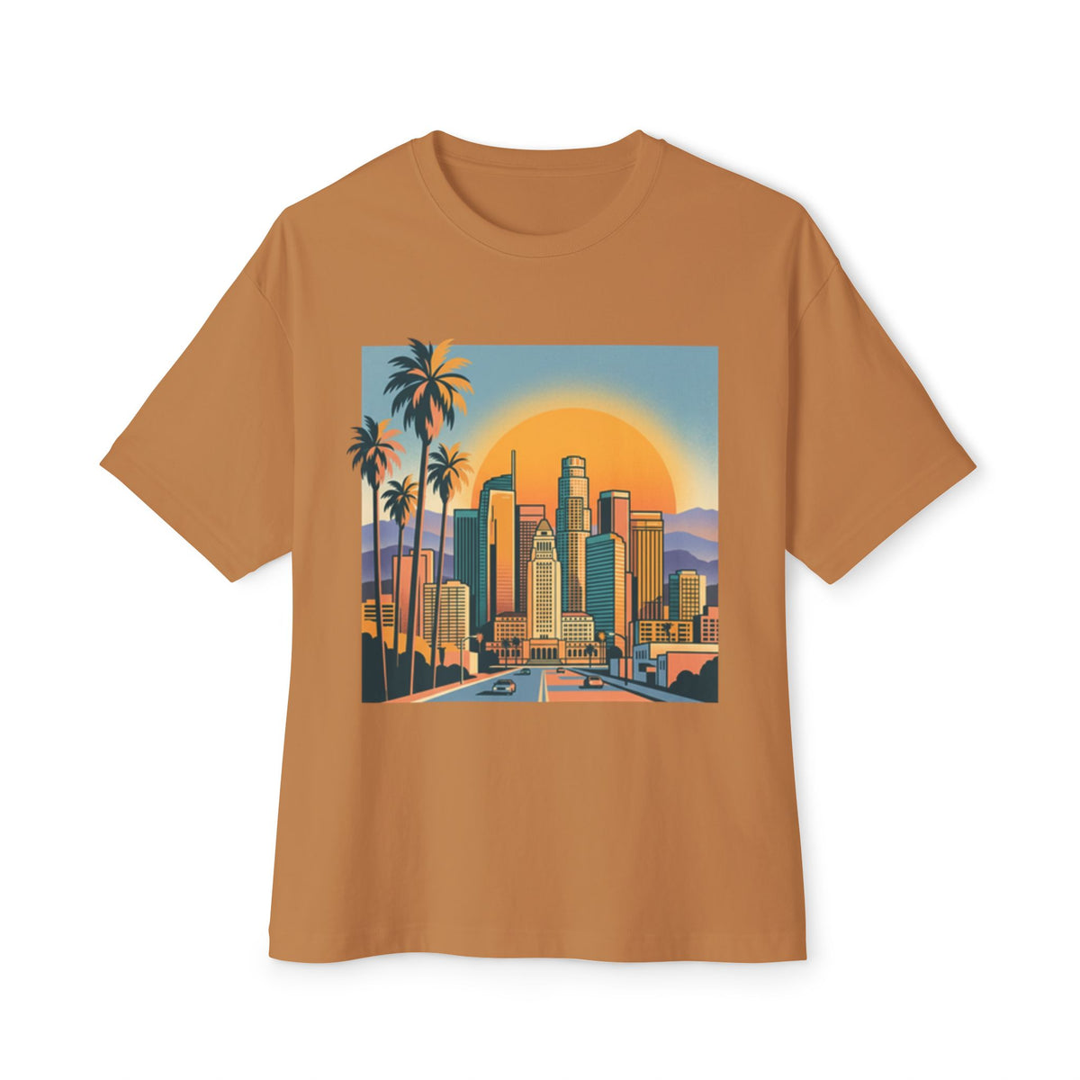 Sunset Cityscape Tee — Retro Los Angeles Skyline T-Shirt