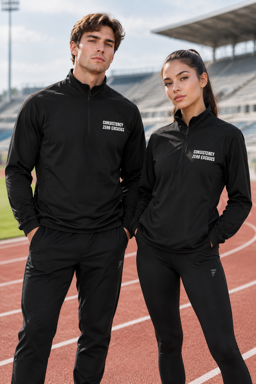Embroidered Quarter-Zip Pullover — Small Chest Logo