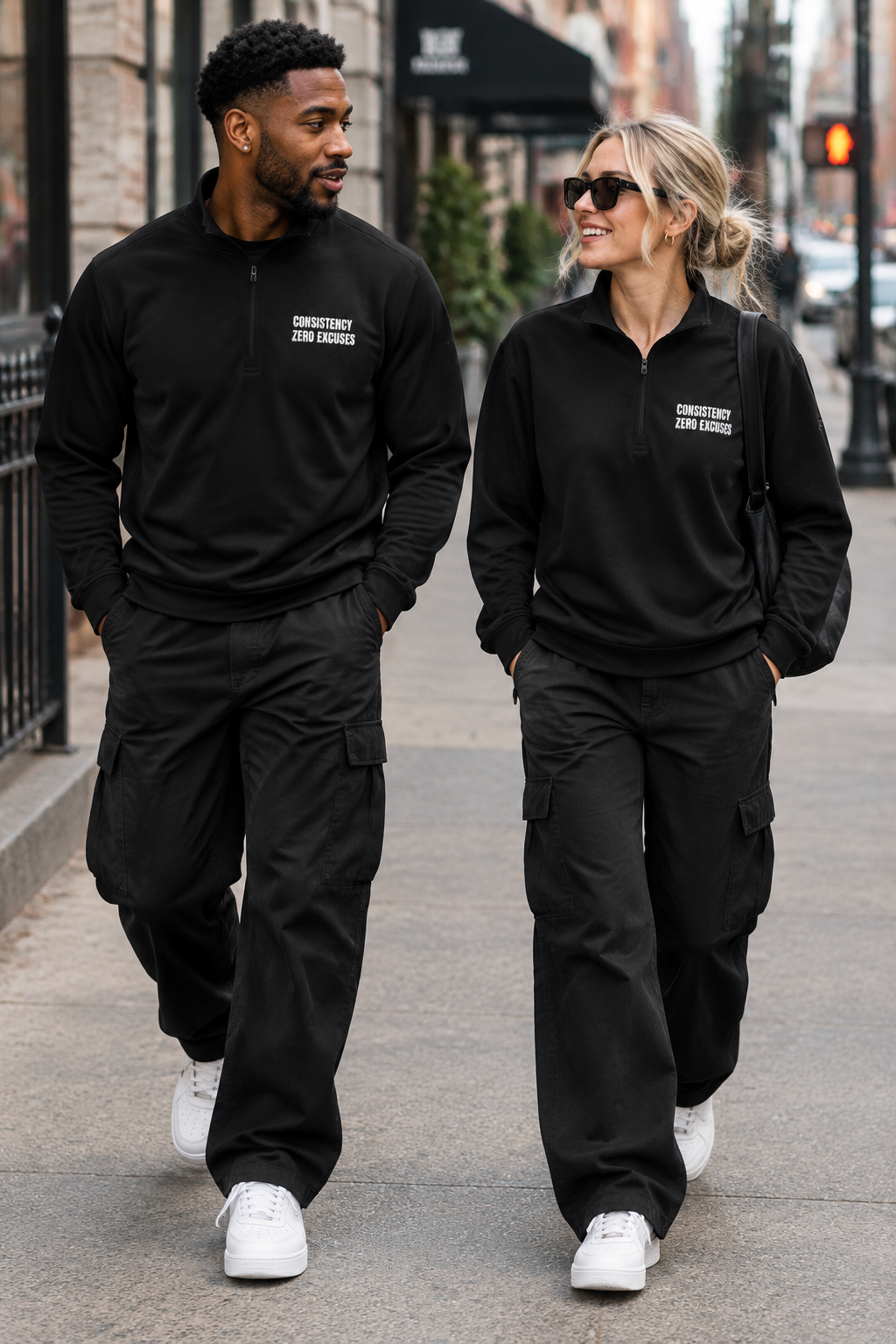Embroidered Quarter-Zip Pullover — Small Chest Logo